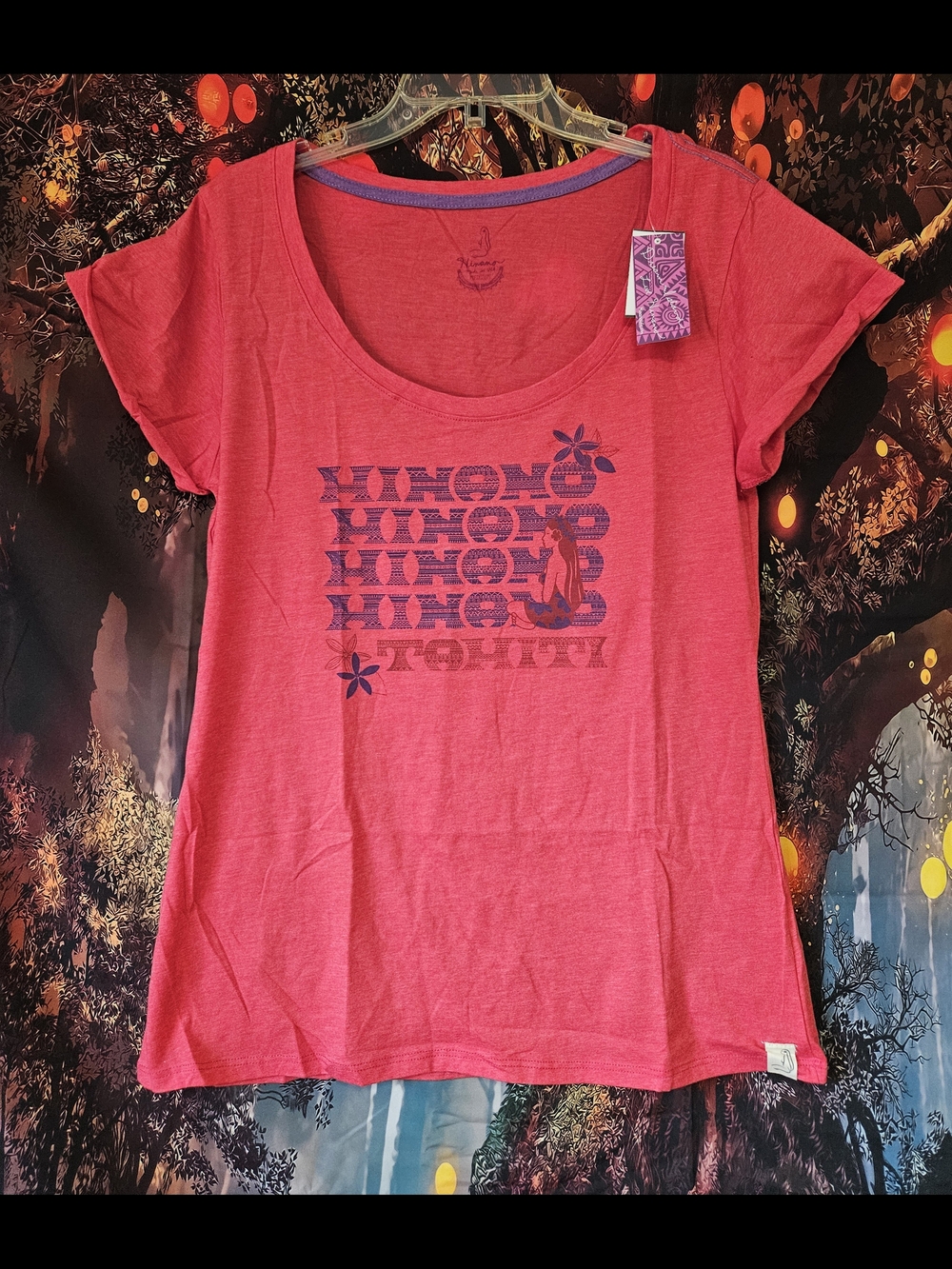 Hinano Tahiti Scoop Neck Oversized Fit Graphic Tee Ilima Design